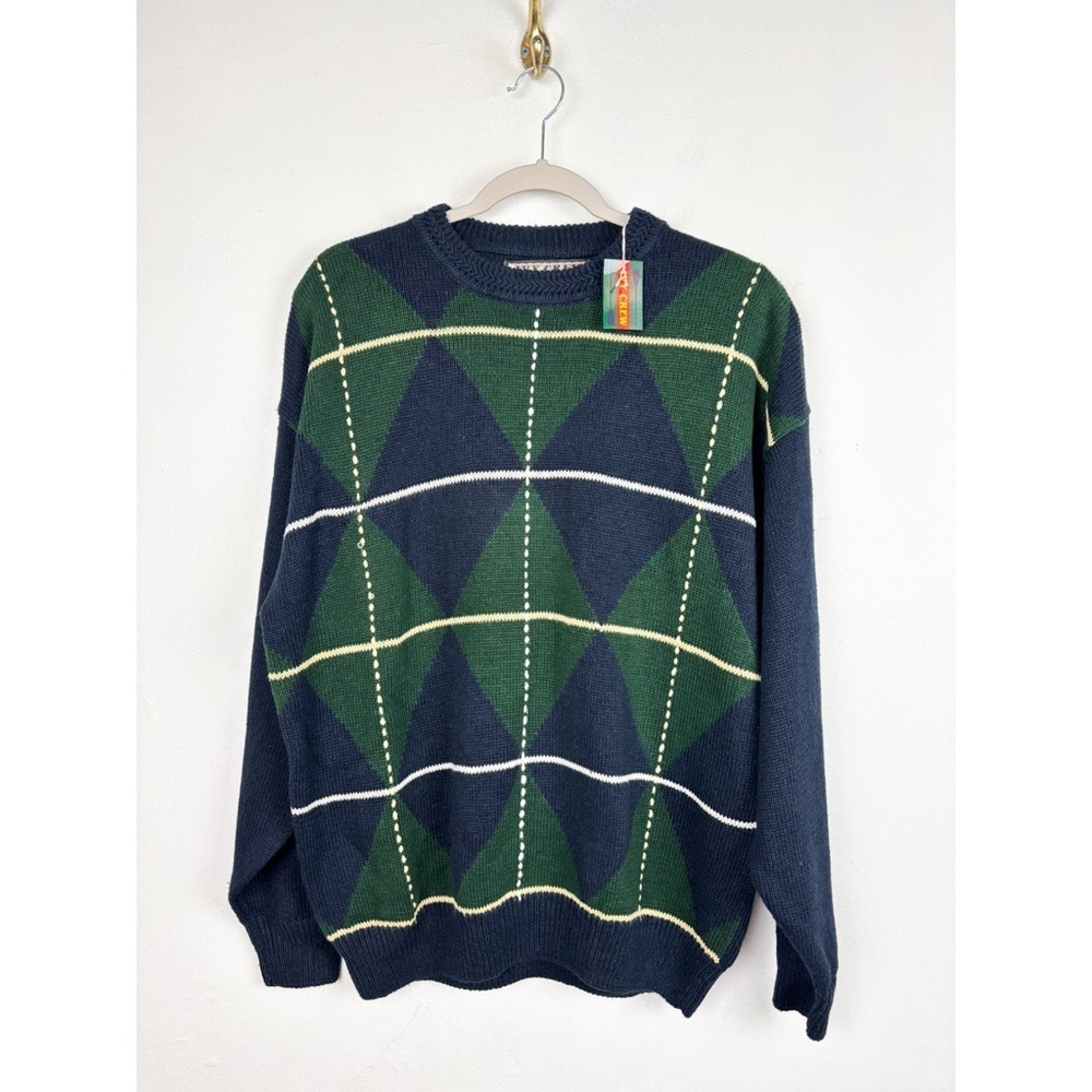 Vintage NWT Ivy Crew Men’s Argyle Print Crewneck Sweater Sz L